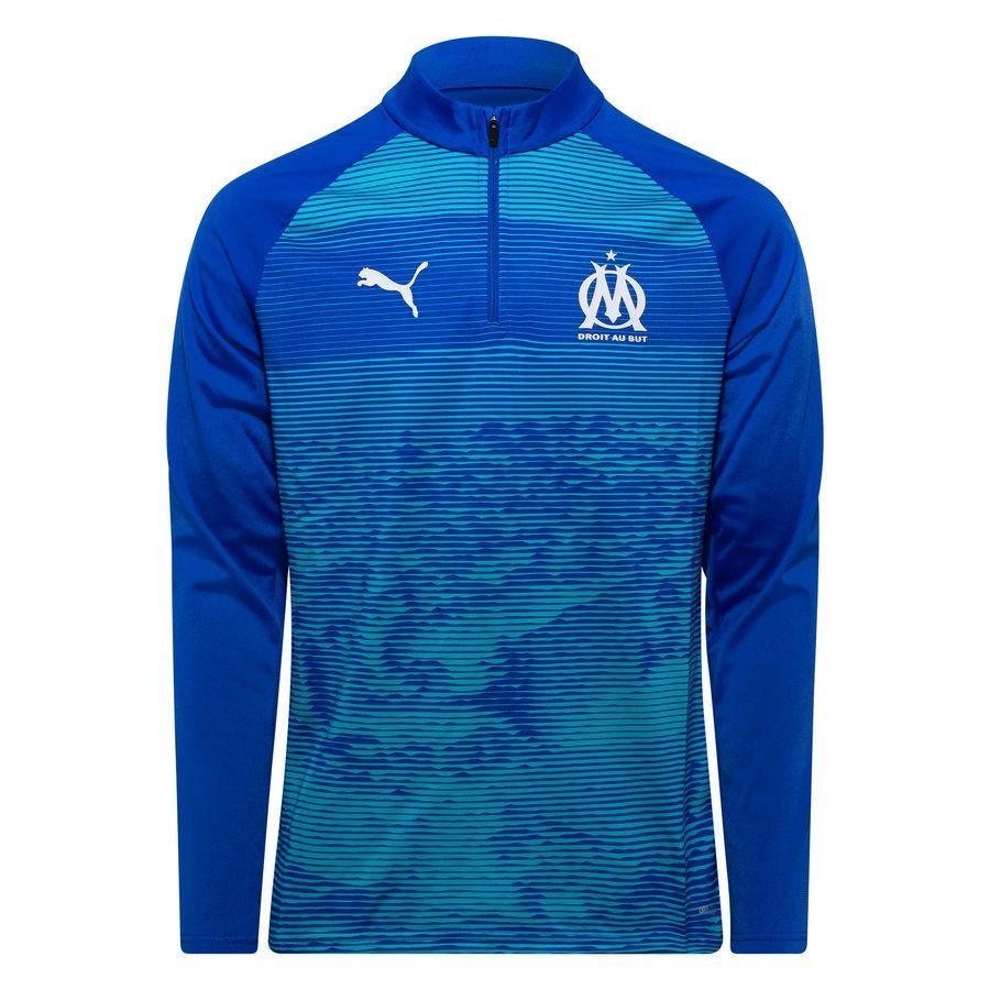 Marseille Training Shirt 1/4 Zip - Royal Sapphire/Team Aqua - Men's-SoccerKits Hub | Buy Soccer Jerseys Online